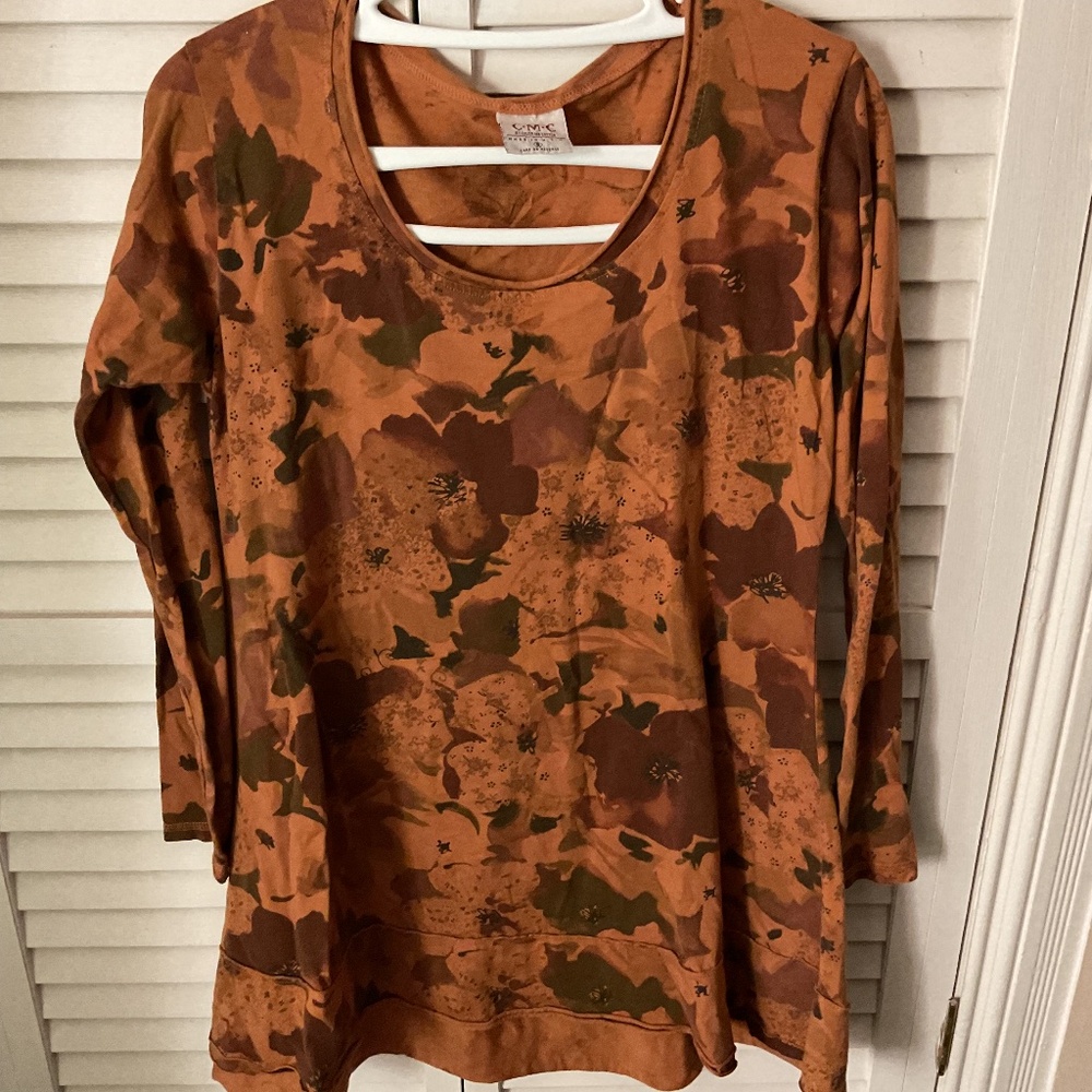 Autumn floral tunic top